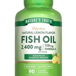 Fish Oil 2,400 mg 720 mg Omega-3 Natural Lemon Flavor - 90 Odorless Softgels